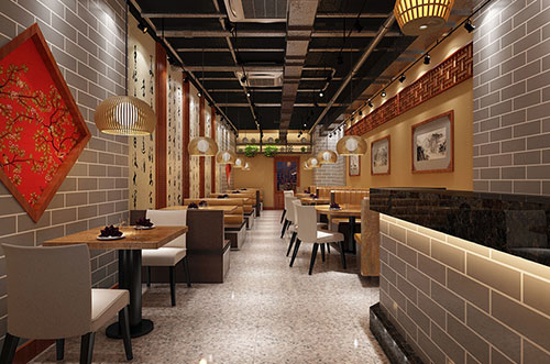 天台传统中式餐厅餐馆装修设计效果图
