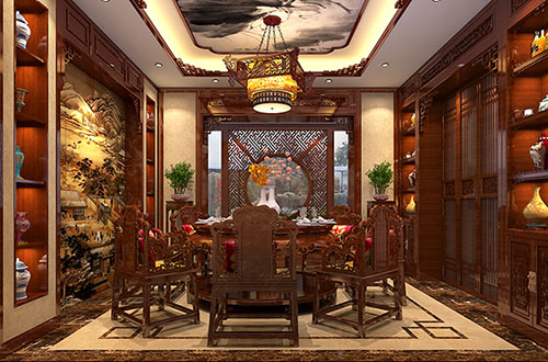 天台温馨雅致的古典中式家庭装修设计效果图
